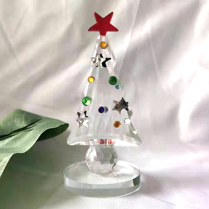Paper Weight Crystal - Crystal Christmas Tree Figurine Holiday fermacarte