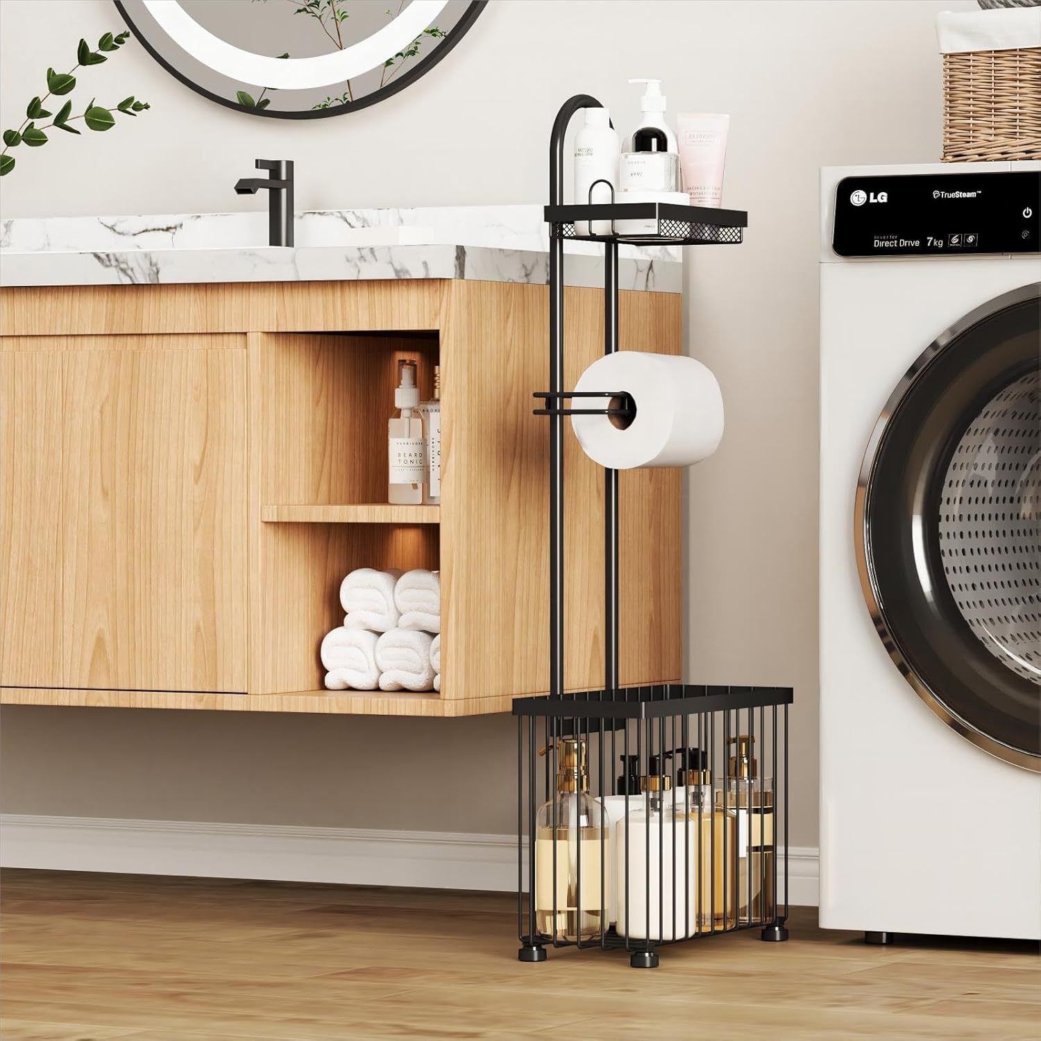Portarotolo da bagno nero con  - Magazine Holder Rack recensione e prezzo
